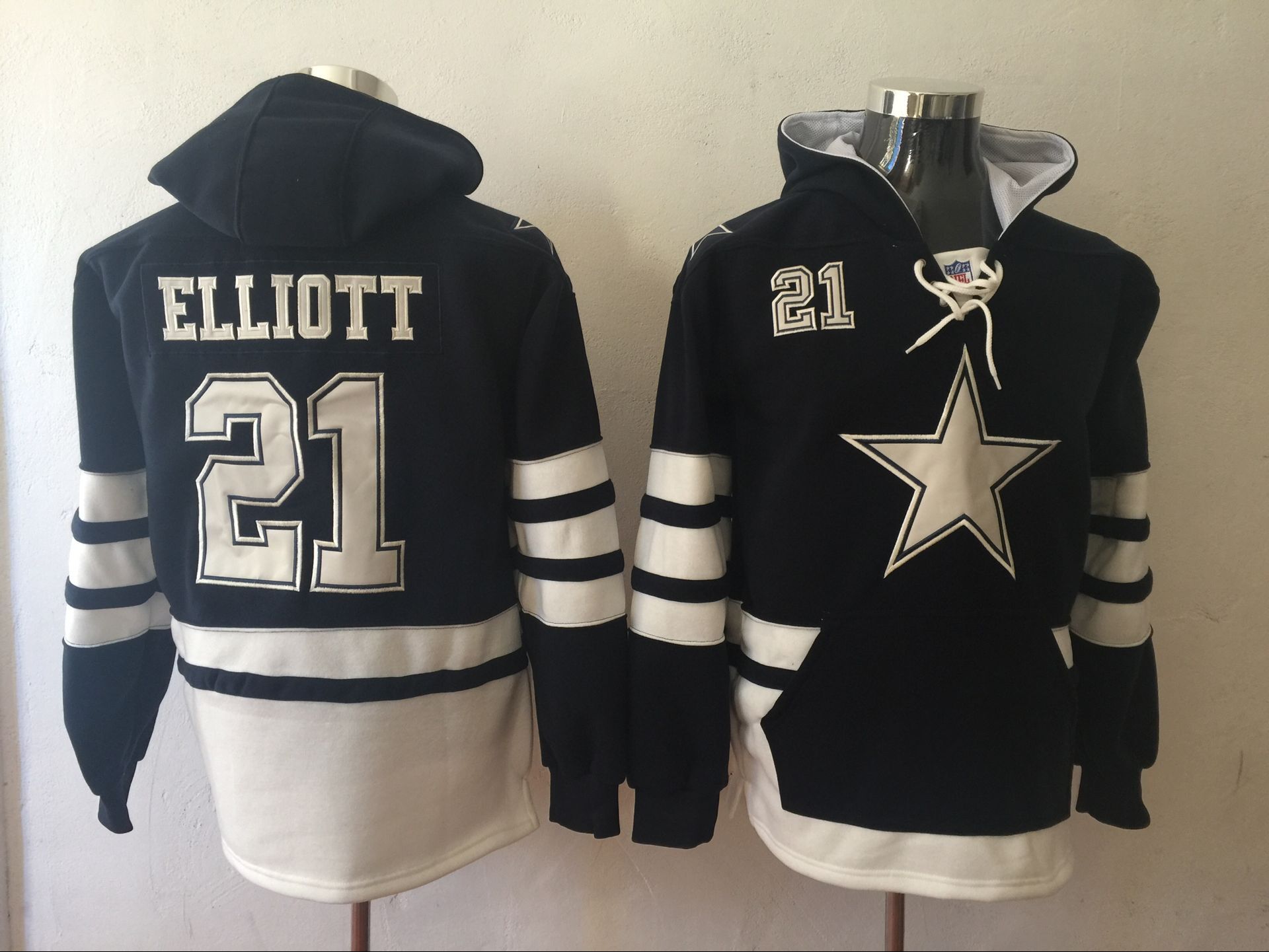 Men NFL Nike Dallas Cowboys #21 Elliott blue Sweatshirts->nfl sweatshirts->Sports Accessory